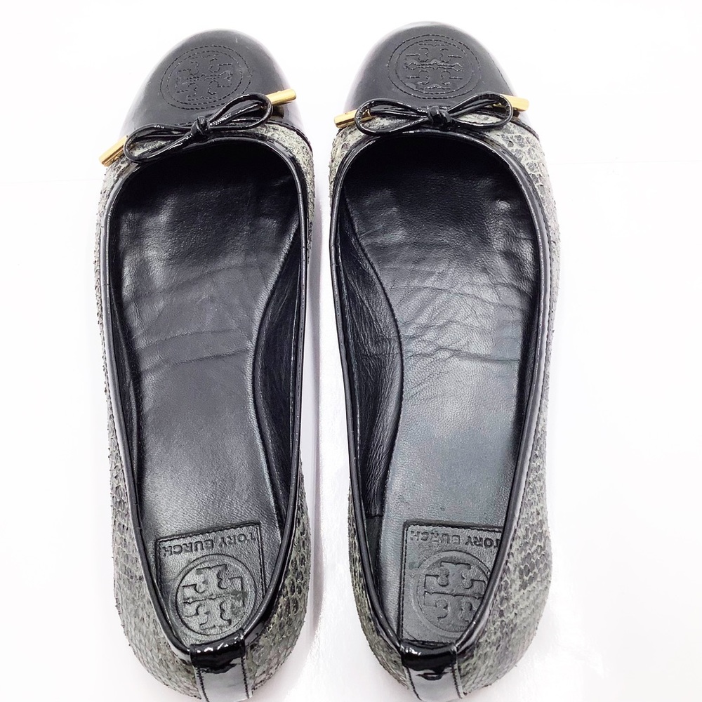 {Tory Burch} Snake & Patent Leather Flats - Picture 5 of 12